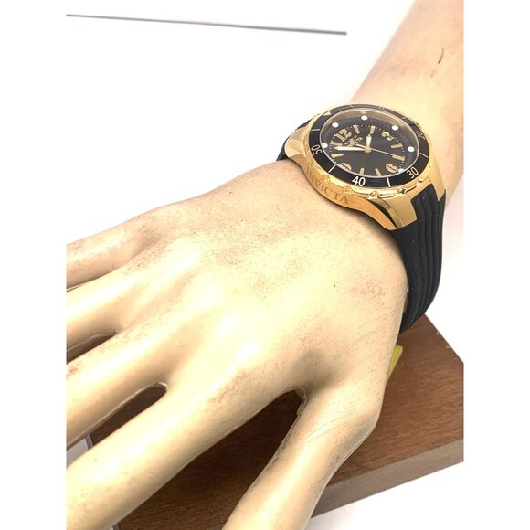 Invicta Women's Watch 17486 Angel Quartz Gold Black Rubber Band 38mm - Picture 5 of 15